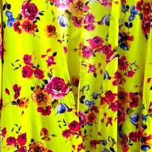 Torrid cover up size 1/2 yellow w/ floral print & in great condition-worn once